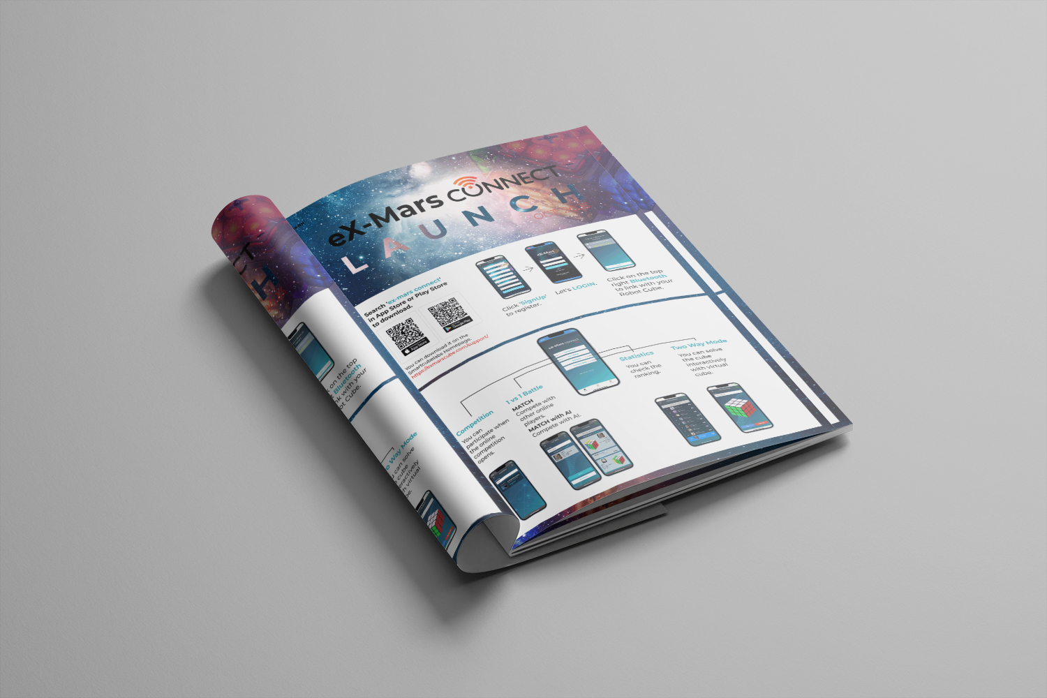 커넥트 브로셔 디자인 포트폴리오 목업 이미지 01